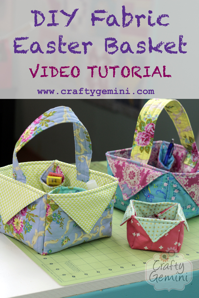 diy fabric easter basket video tutorial by crafty gemini