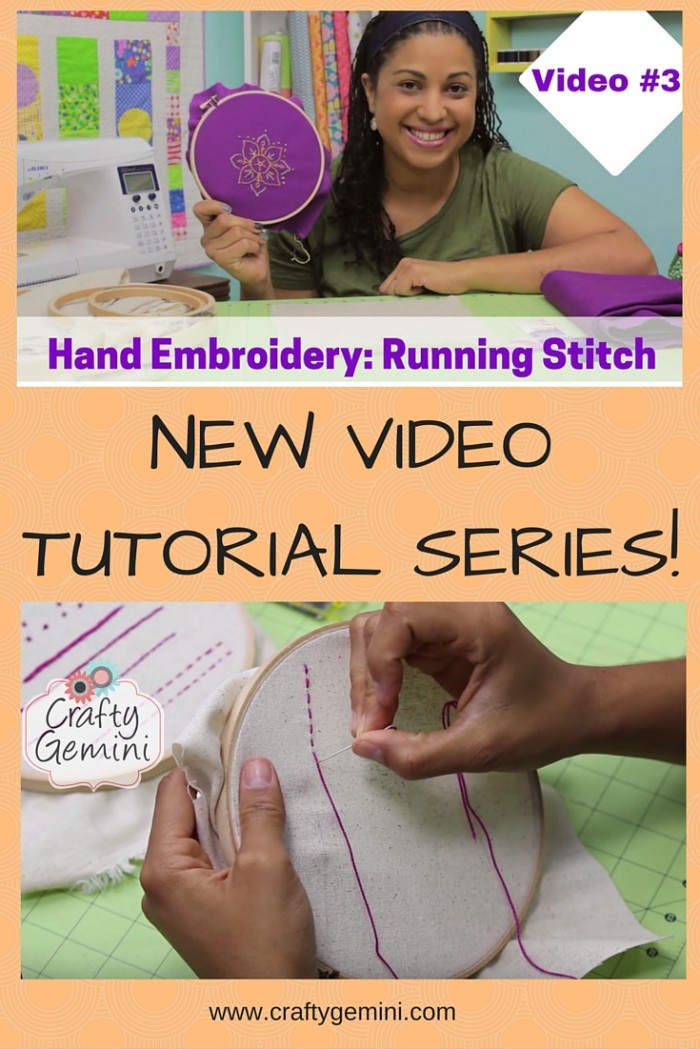 Hand Embroidery Video Series #3 how to do a running stitch