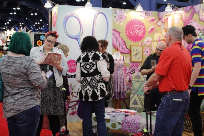 tula pink booth at fall 2015 quilt market