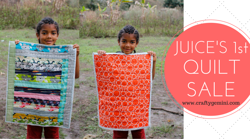 Crafty Gemini's son, Jonathan, age 6, makes a pet quilt for a cat named Puppy.