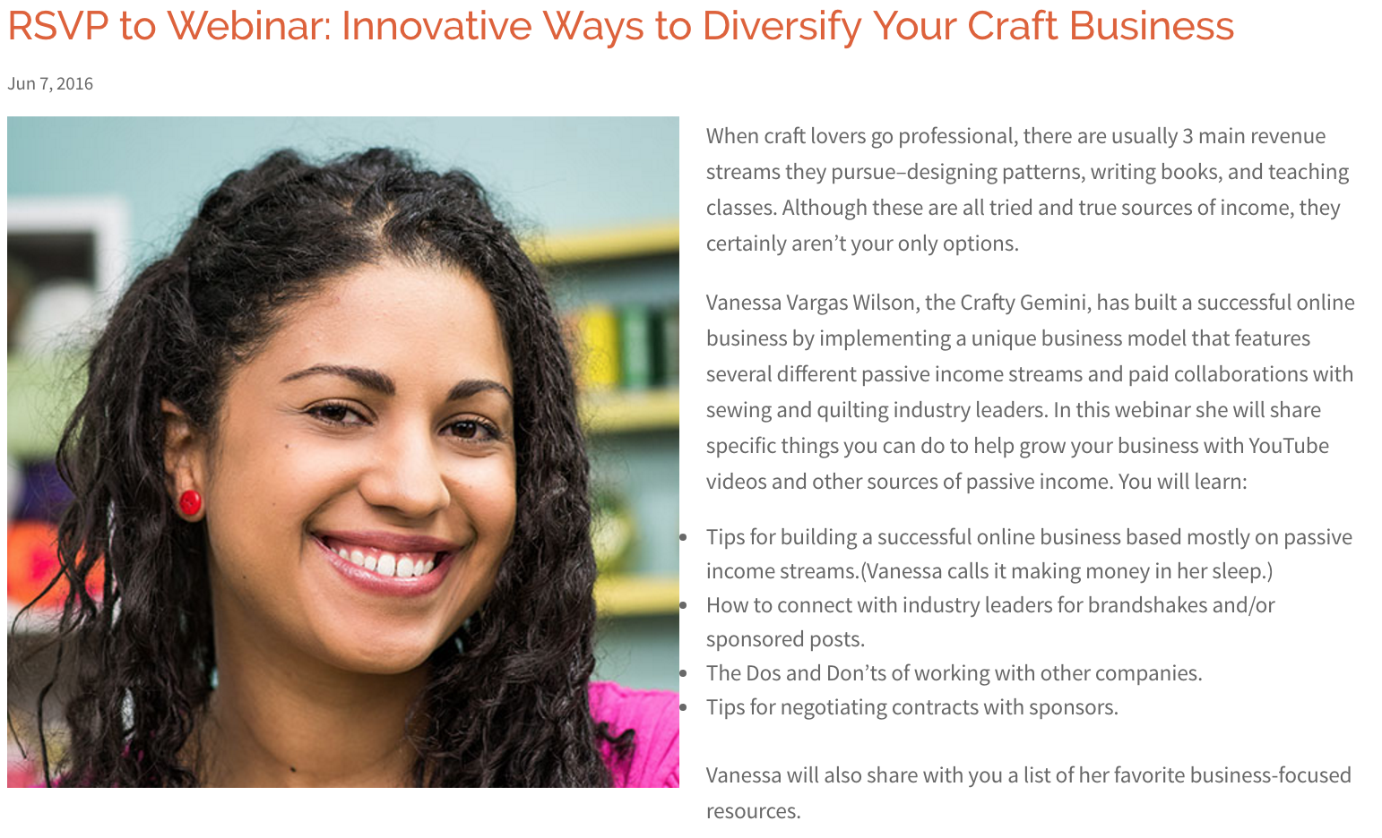 Webinar: Innovative Ways to Diversify Your Craft Business by crafty gemini for Craft Industry Alliance