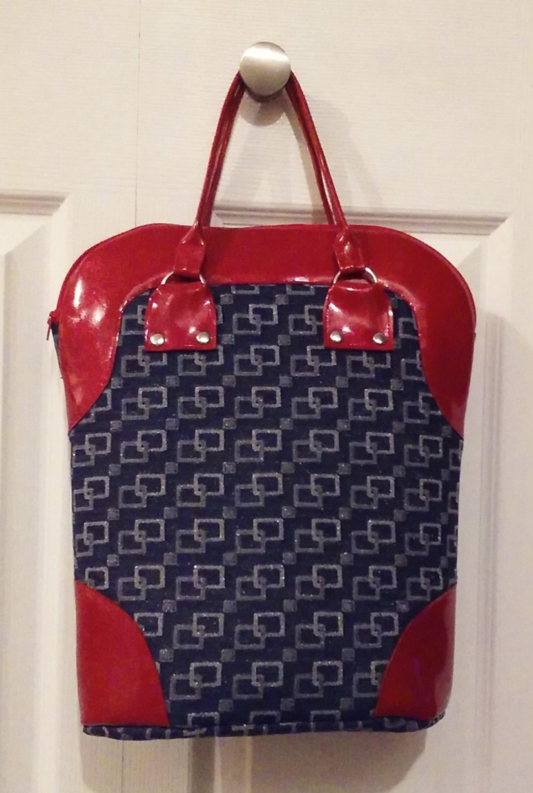 Red White and Blue Patchwork Brunswick Bowling Bag Vintage