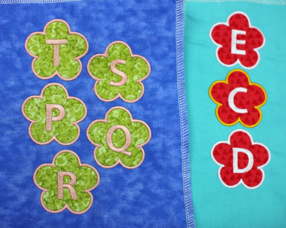 Flower-Applique- alphabet letters by crafty gemini