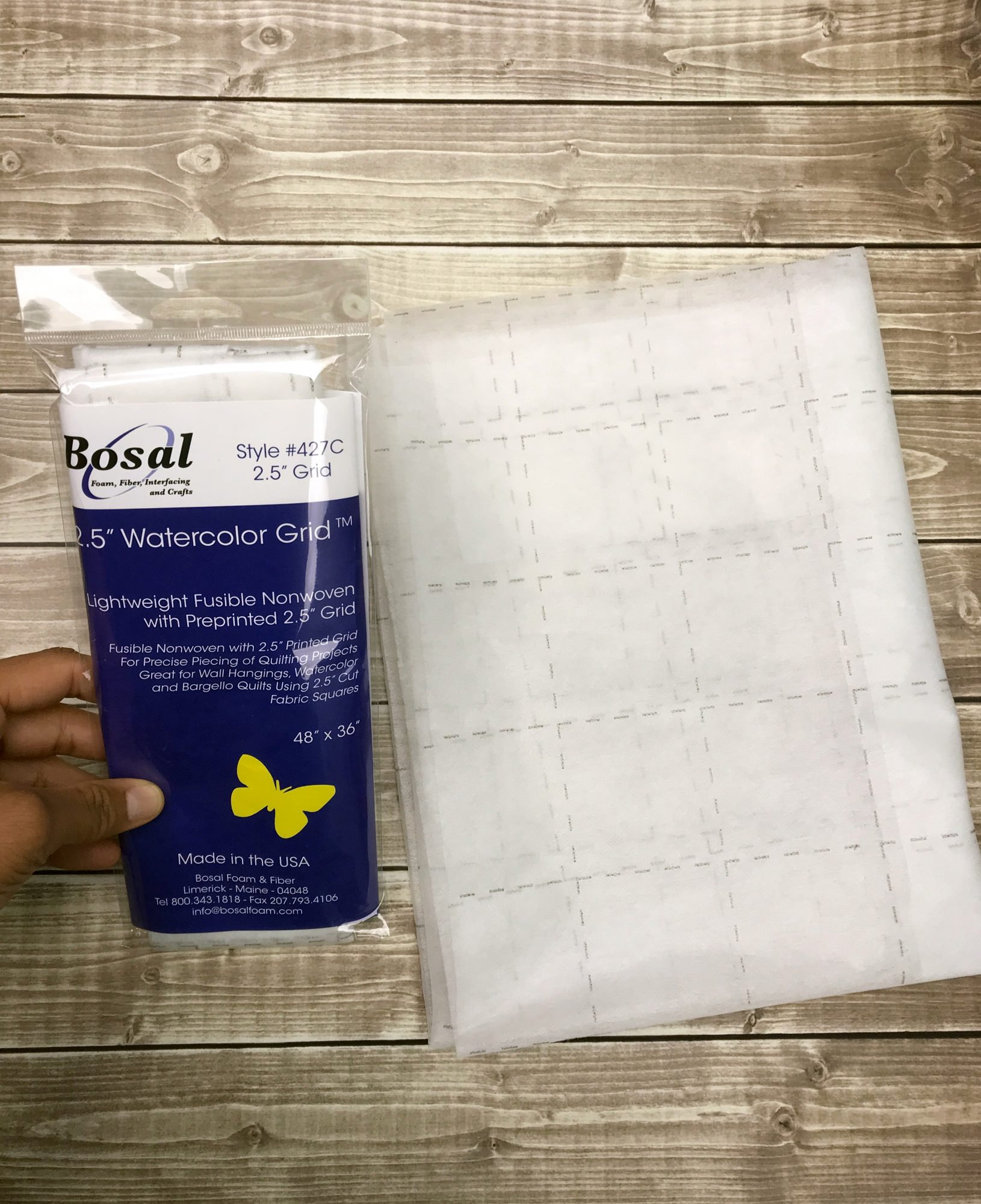 2.5" Grid Fusible Interfacing 48″ x 36" Crafty Gemini
