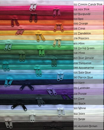 zipper color chart