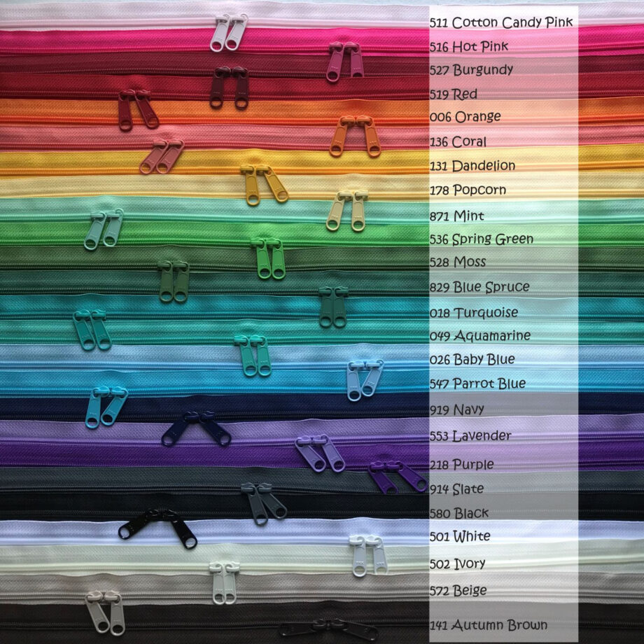 zipper color chart