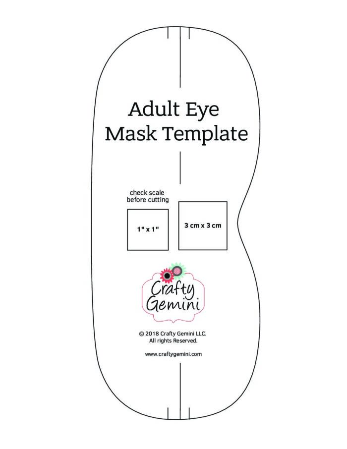 free eye mask pdf pattern template by crafty gemini Crafty Gemini