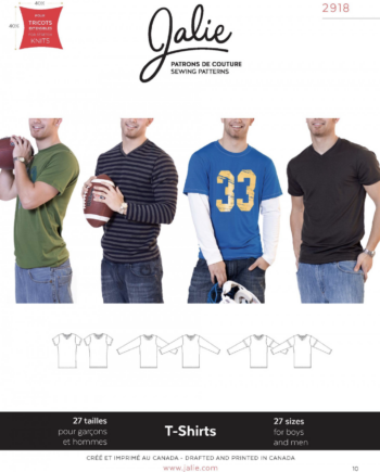 jalie 2918 boys and mens tshirt sewing pattern