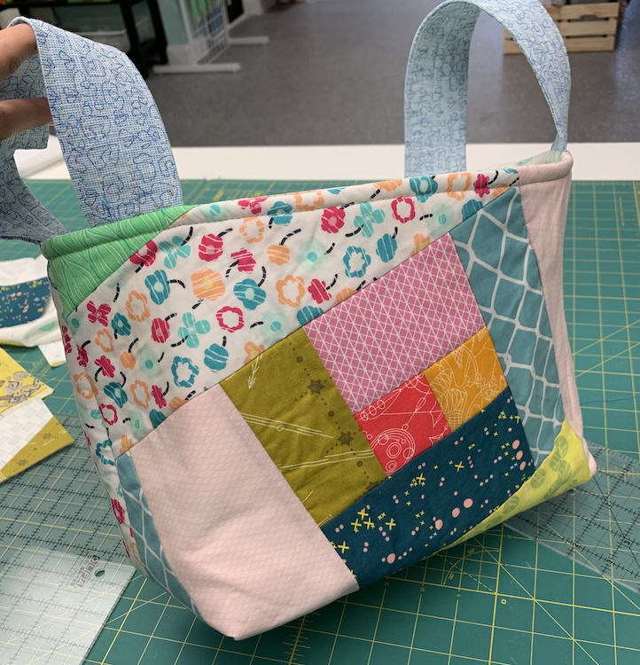 Quilt As You Go Fabric Scrap basket PDF & Video Course - Crafty Gemini