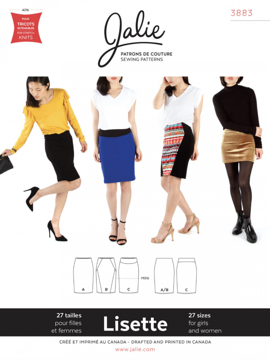 jalie 3883 lisette pull on pencil skirt pattern