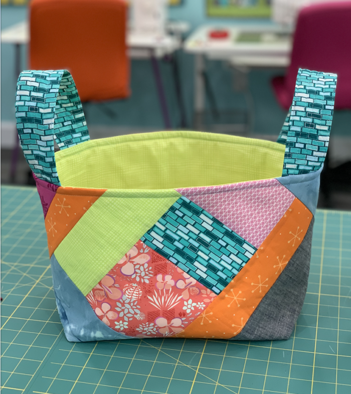 Quilt As You Go Fabric Scrap Basket Video Course - Crafty Gemini