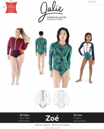 jalie 4013 ZOE Long-Sleeve Front-Zip Swimsuit