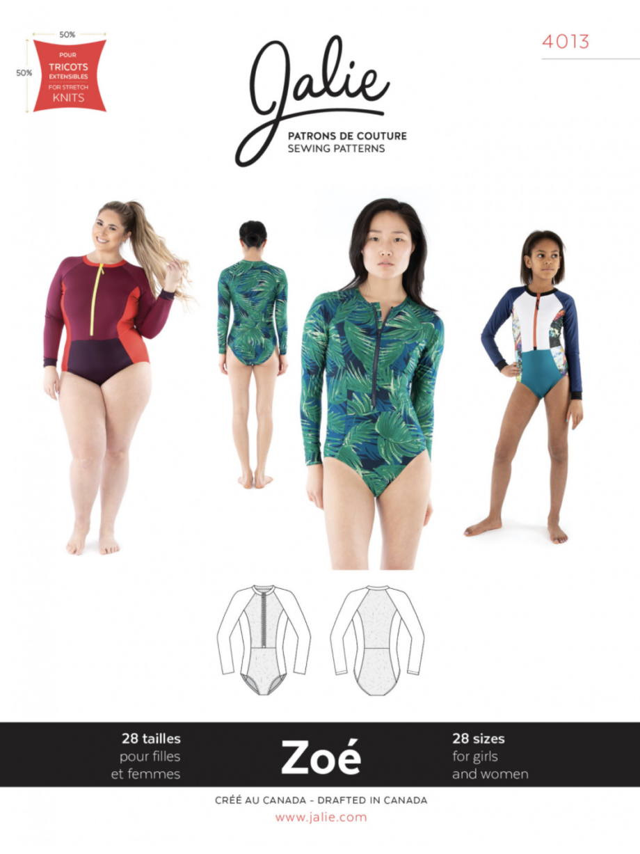 jalie 4013 ZOE Long-Sleeve Front-Zip Swimsuit