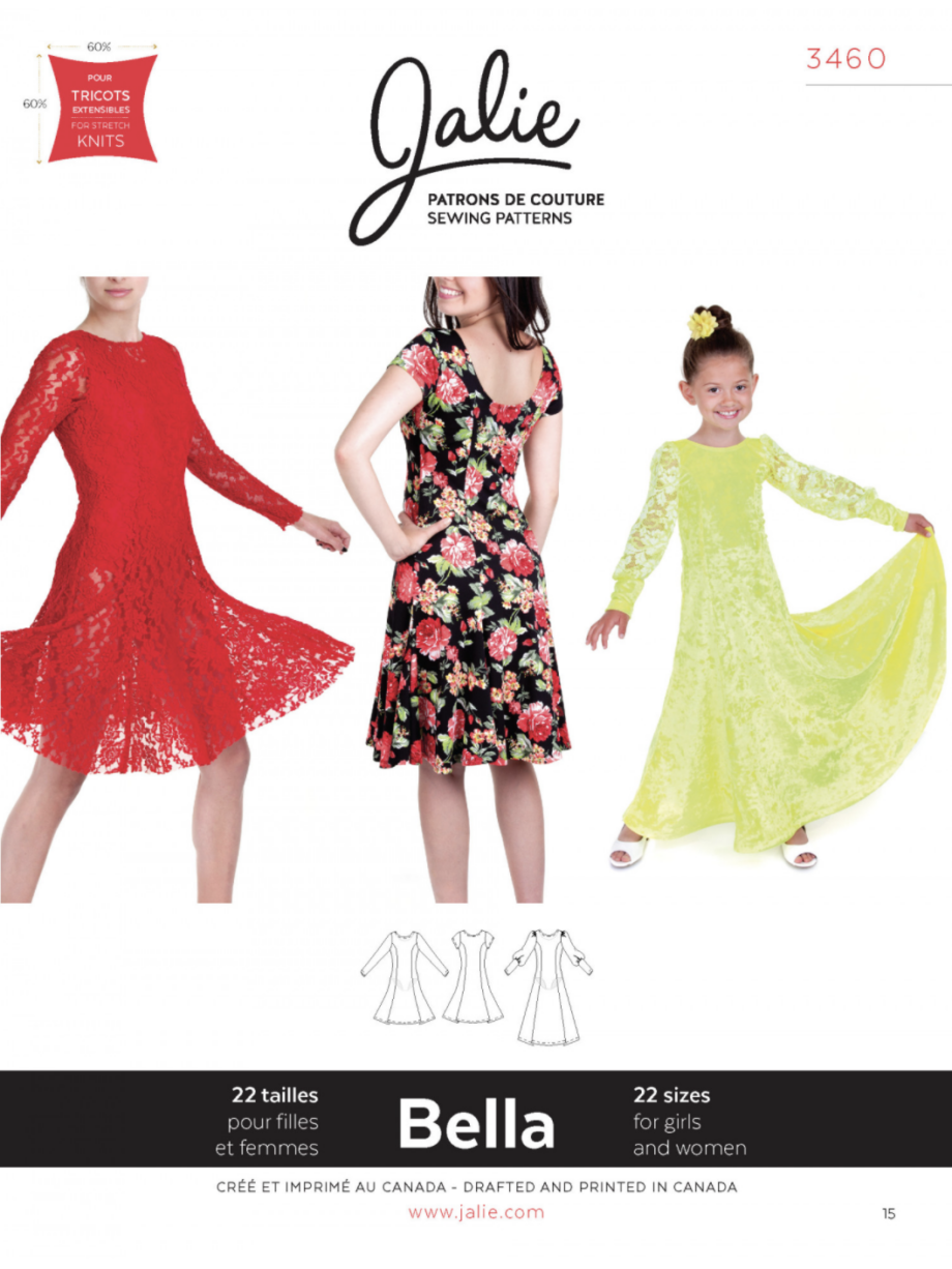 jalie 3460 bella dress sewing pattern