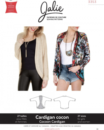jalie 3353 cocoon cardigan sewing pattern