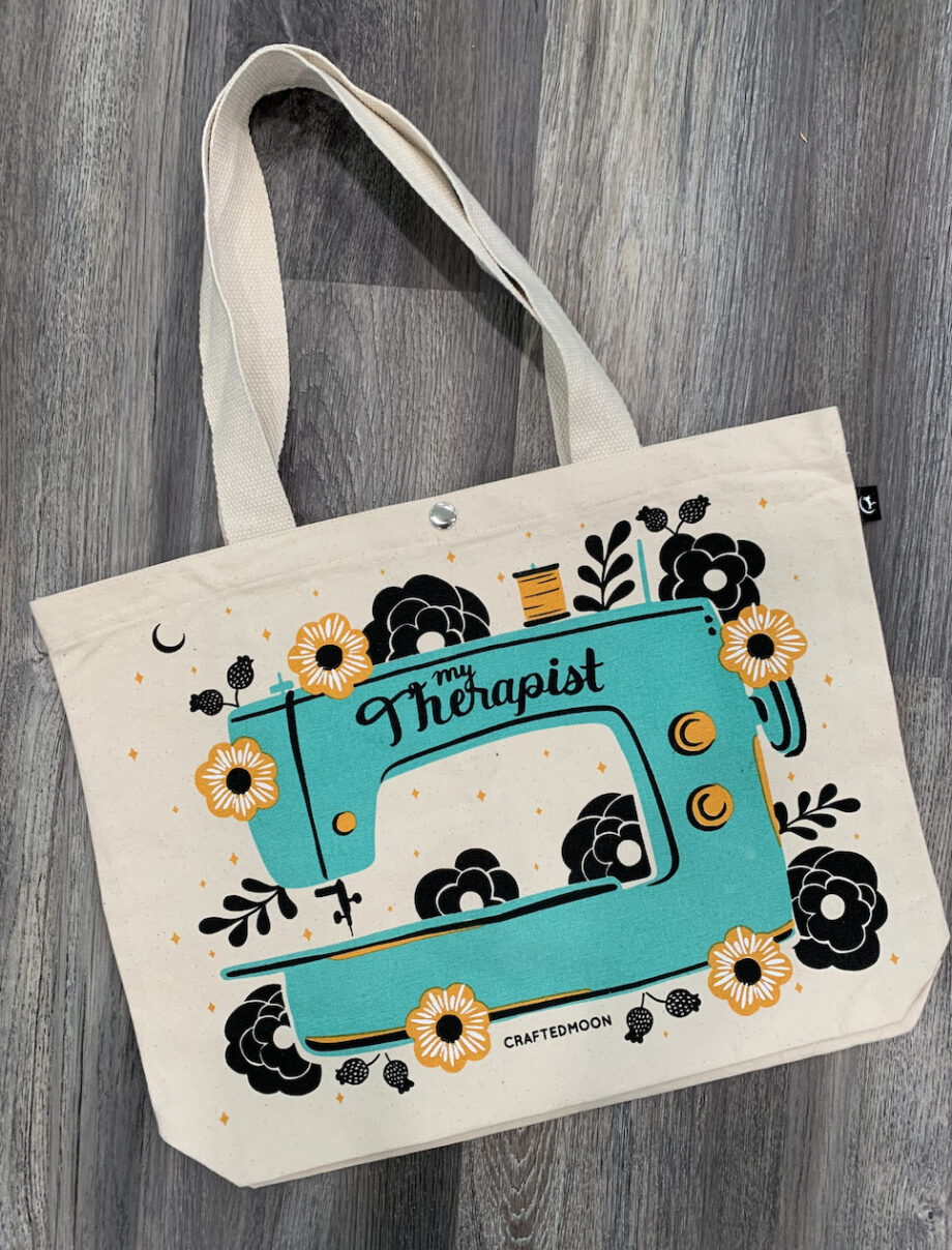 my therapist sewing machine tote bag by craftedmoon