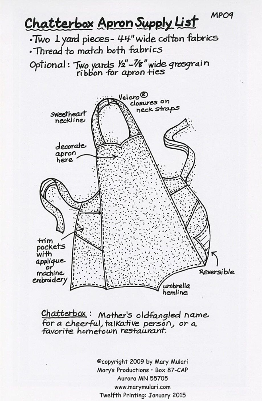 Mary Mulari Little Sister & Brother Apron Pattern