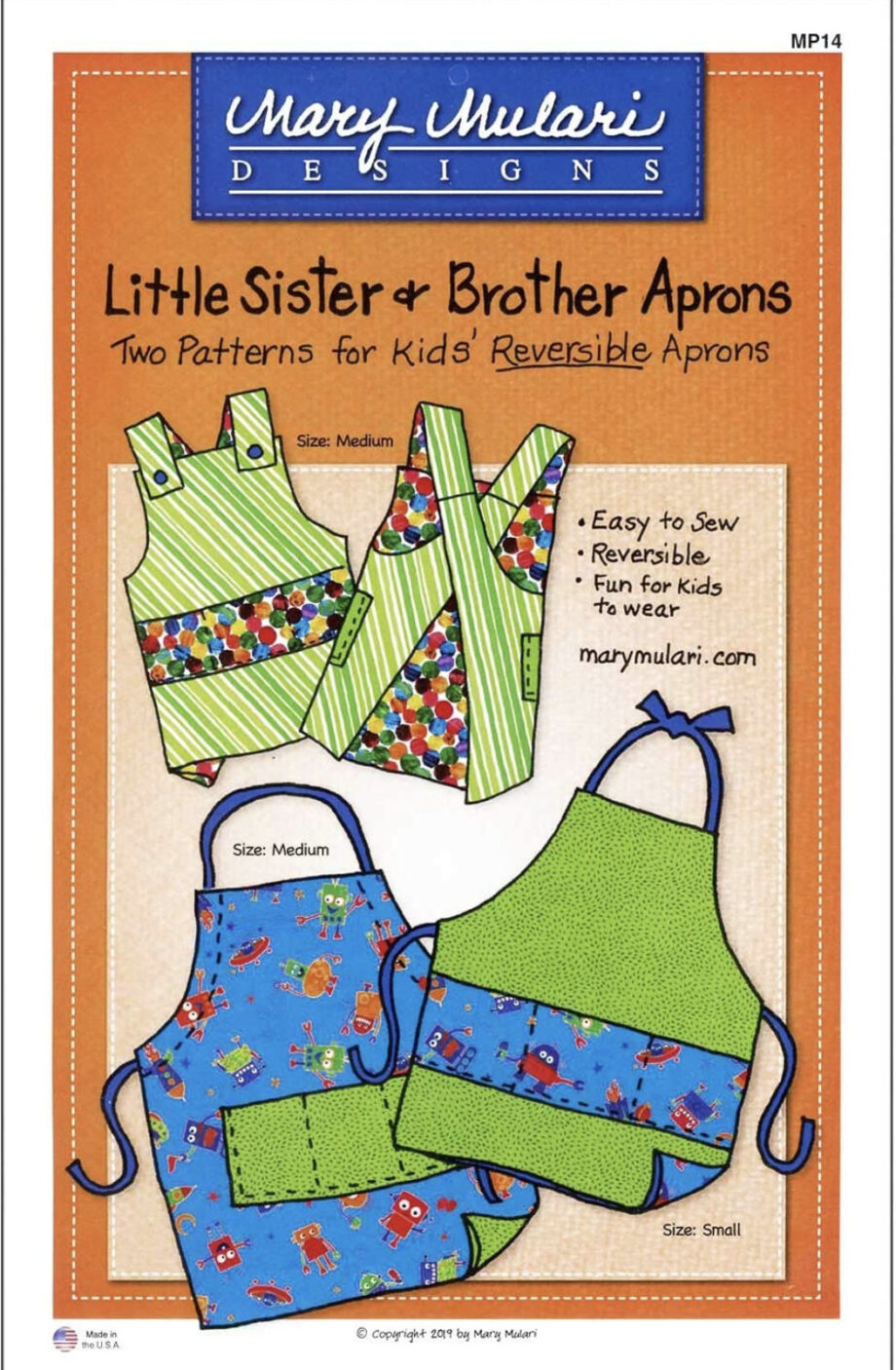 Little Sis and Bro Aprons Patterns by Mary Mulari