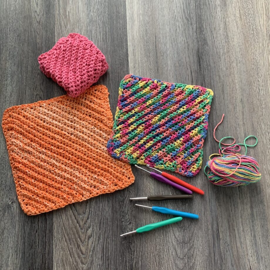 ribbed crochet dishcloth by crafty gemini
