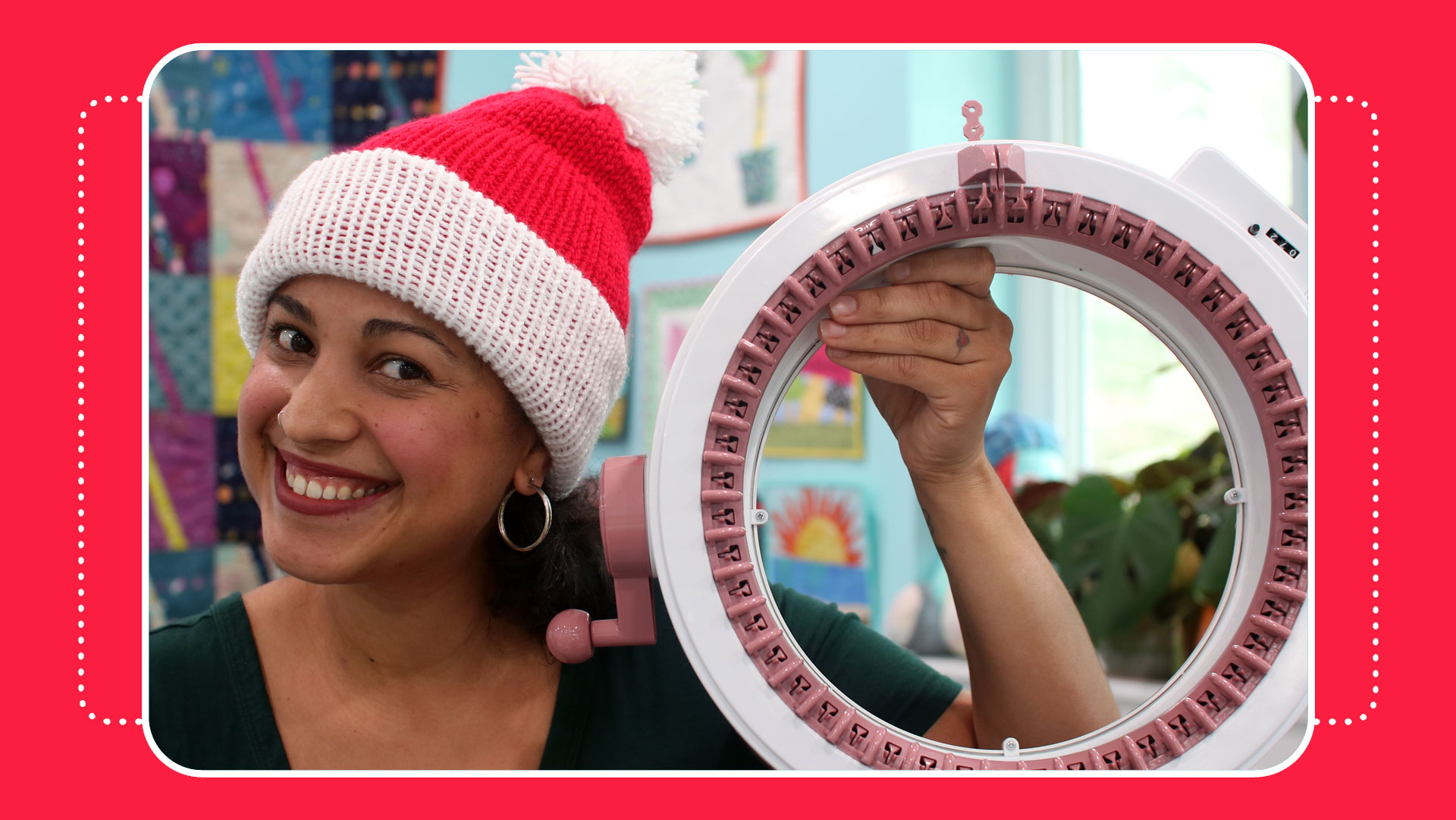 Knitting Machine Tutorial-Santa Hat - Crafty Gemini