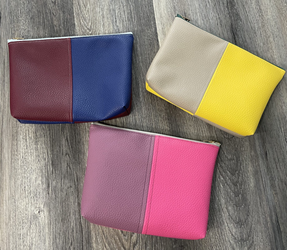 color block zip pouch