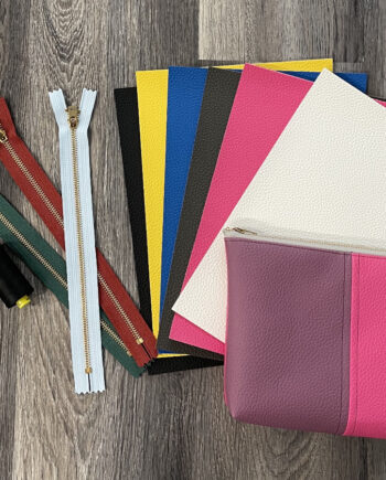 color block zip pouch