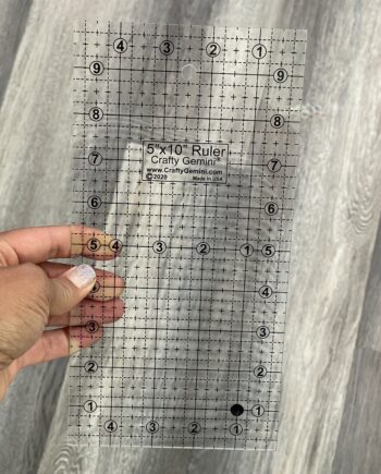 crafty gemin 5" x 10" quilting ruler