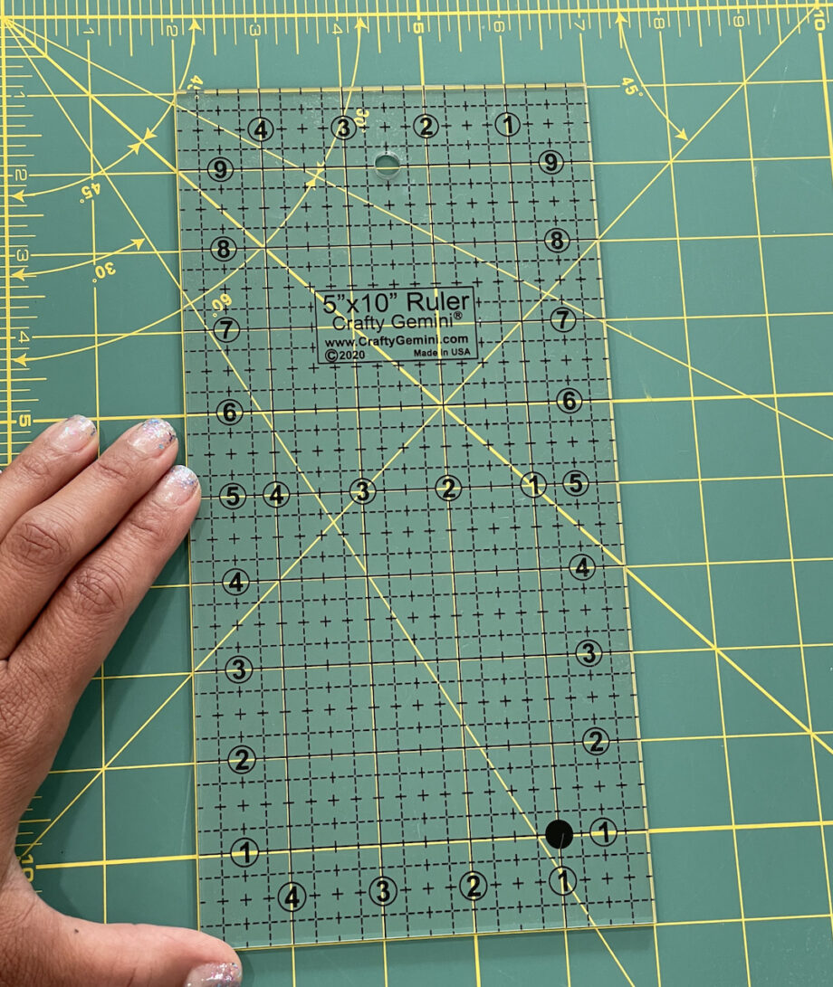 crafty gemin 5" x 10" quilting ruler