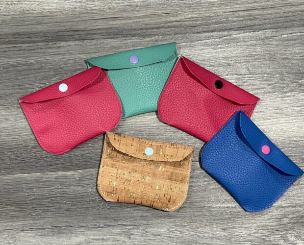 Five small pouches made with kendall snap pouch tutorial by crafty gemini