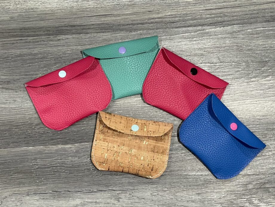 Five small pouches made with kendall snap pouch tutorial by crafty gemini