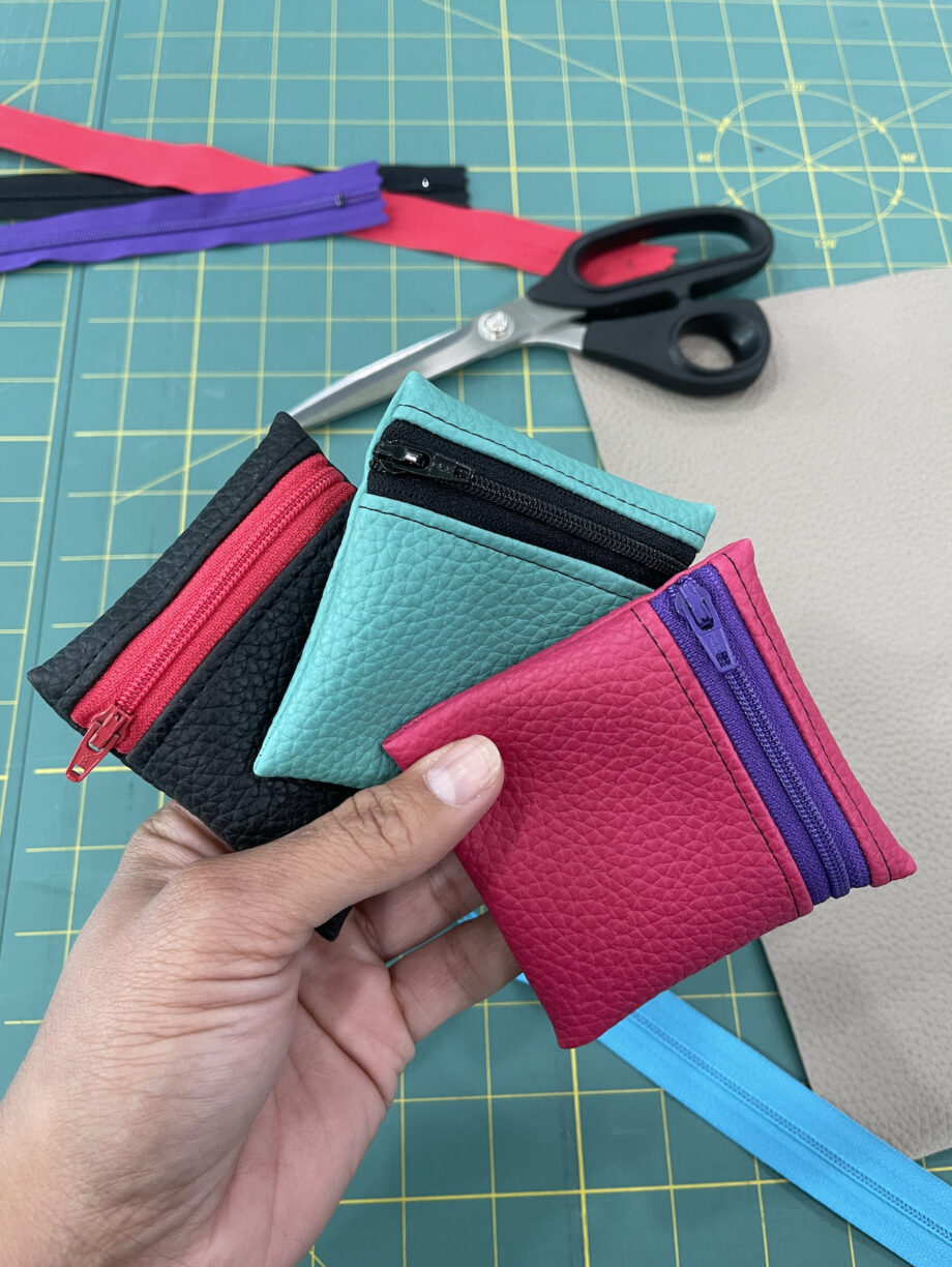tiny faux leather zip pouches faux leather sheets by crafty gemini