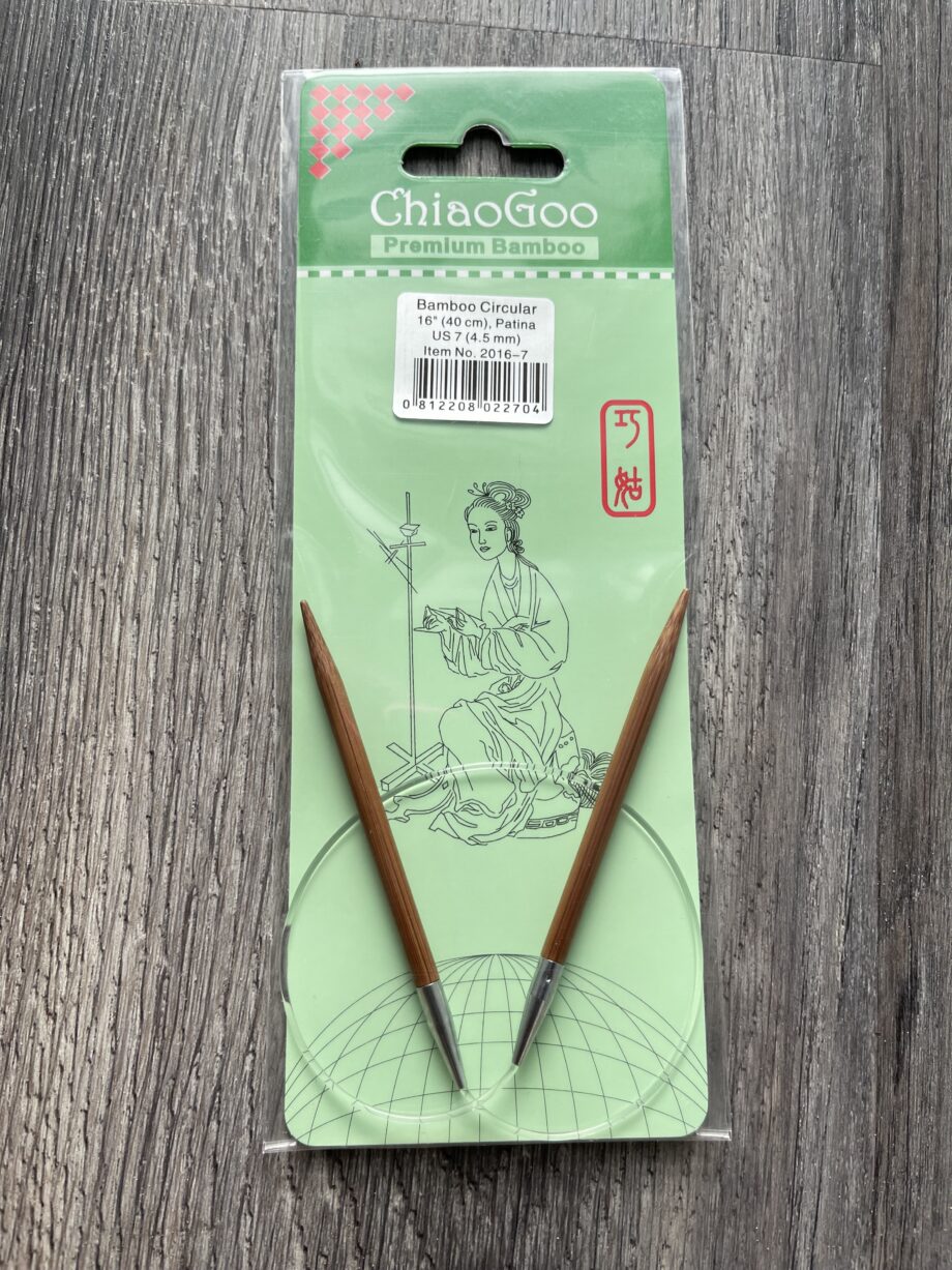 ChiaoGoo Bamboo 16 inch circular needles US size 7