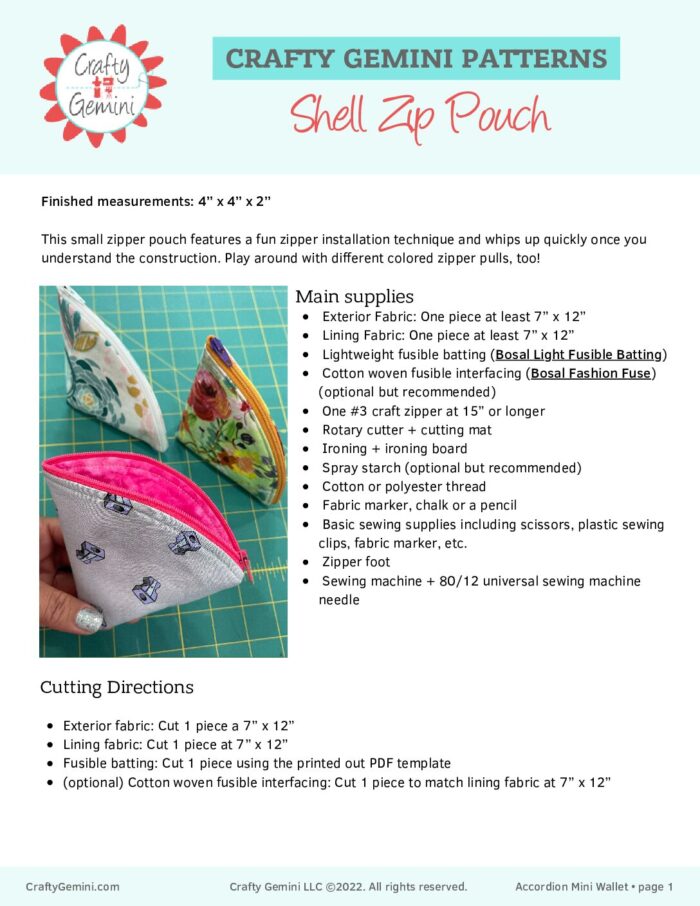 2022-Mini-Bag-Club-Shell-Zip-Pouch-Pattern - Crafty Gemini