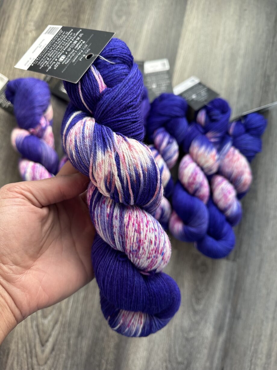 KFI Indulgence Fingering hand painted yarn Grand Violette