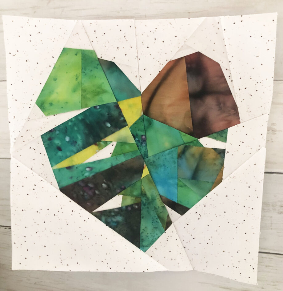 monstera block FPP Quilt Club 2 by crafty gemini