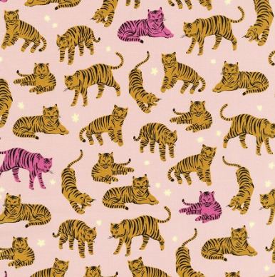 wild and free tigers orange robert kaufman fabric by Hello!Lucky