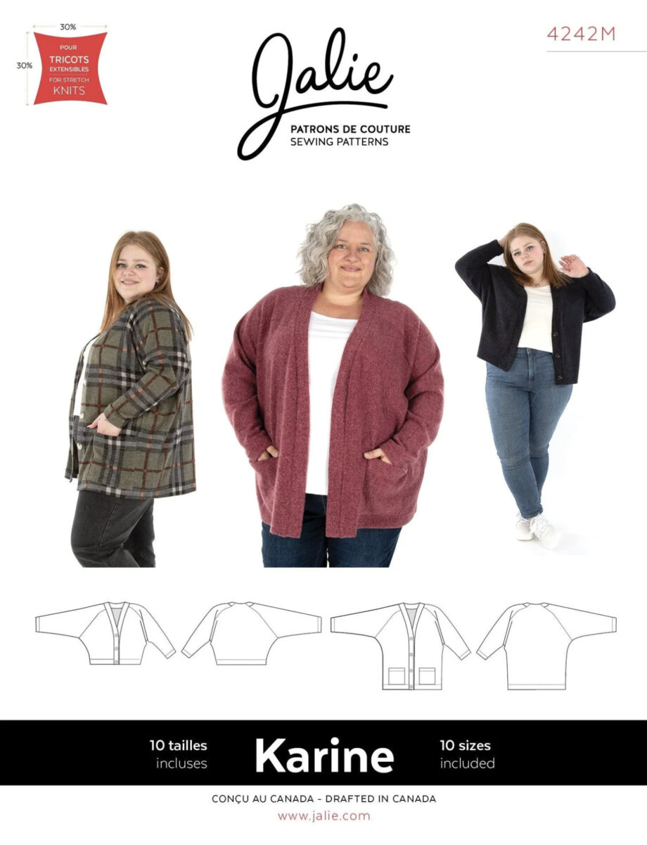 jalie 4242 karine cardigan sewing pattern