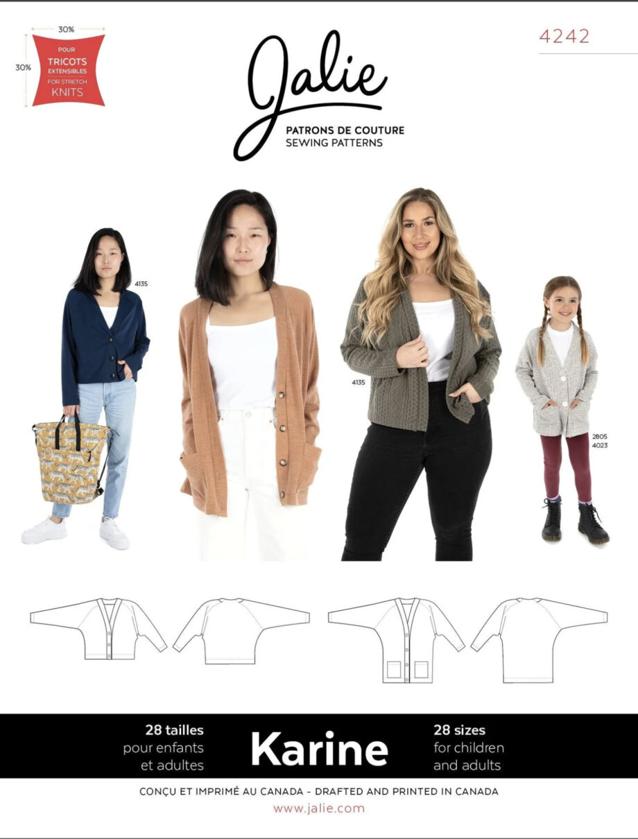 jalie 4242 karine cardigan sewing pattern