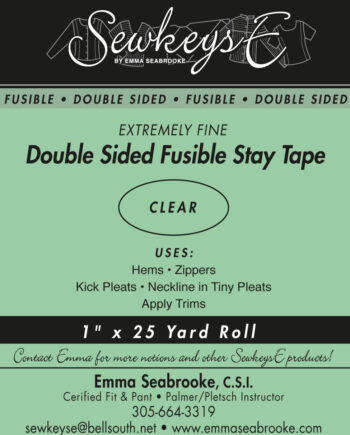double sided fusible stay tape by sewkeysE clear 1 inch