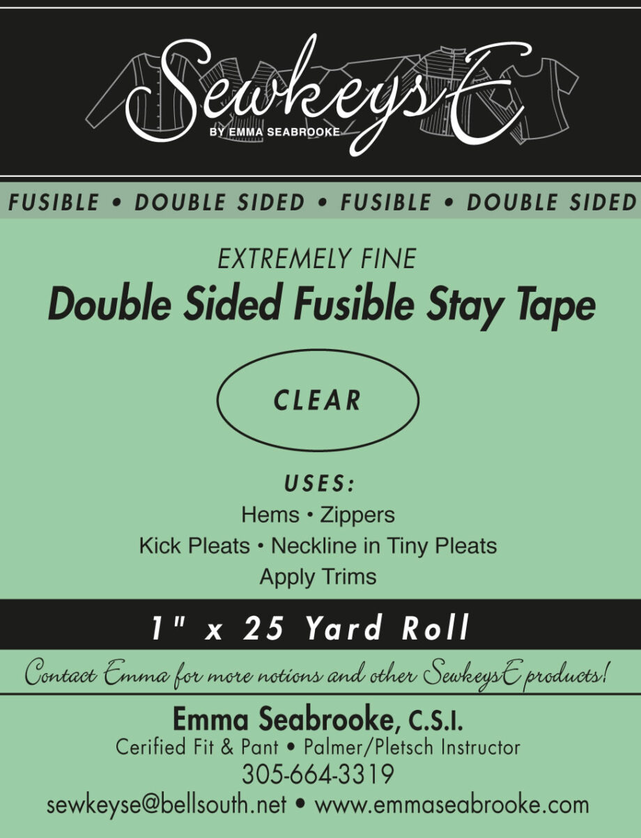 double sided fusible stay tape by sewkeysE clear 1 inch