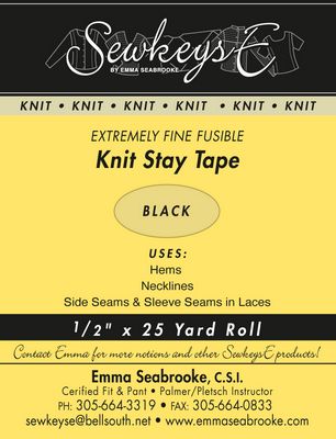 knit stay tape by sewkeysE black