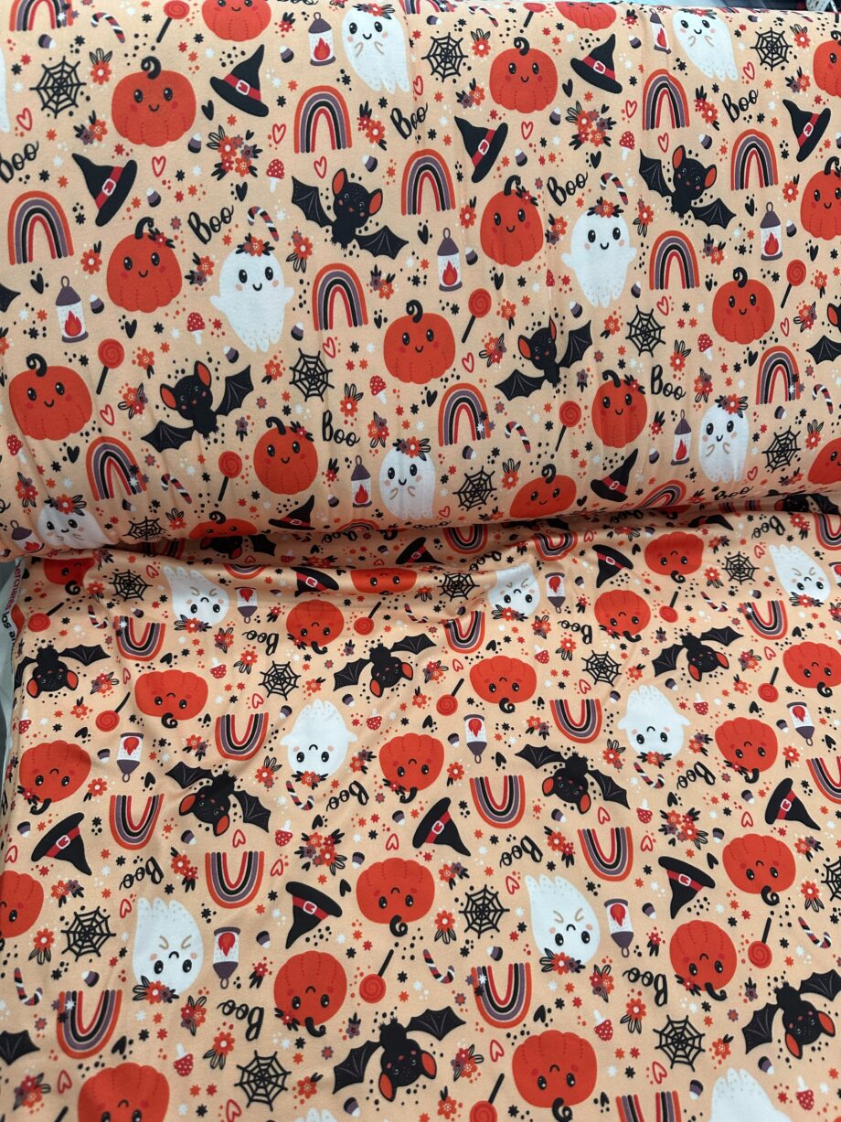 spooky fun halloween DBP double brushed poly spandex fabric