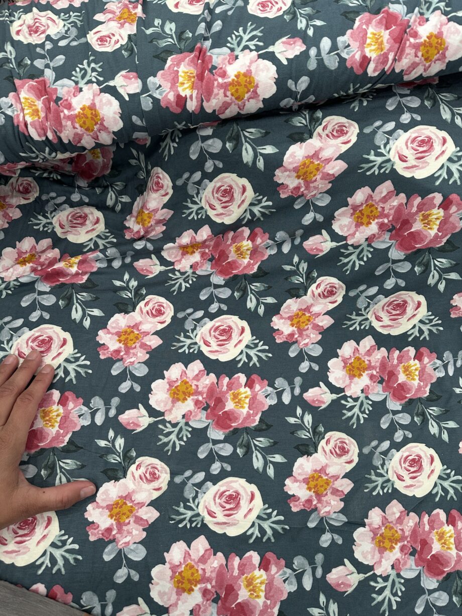 modal spandex floral knit fabric