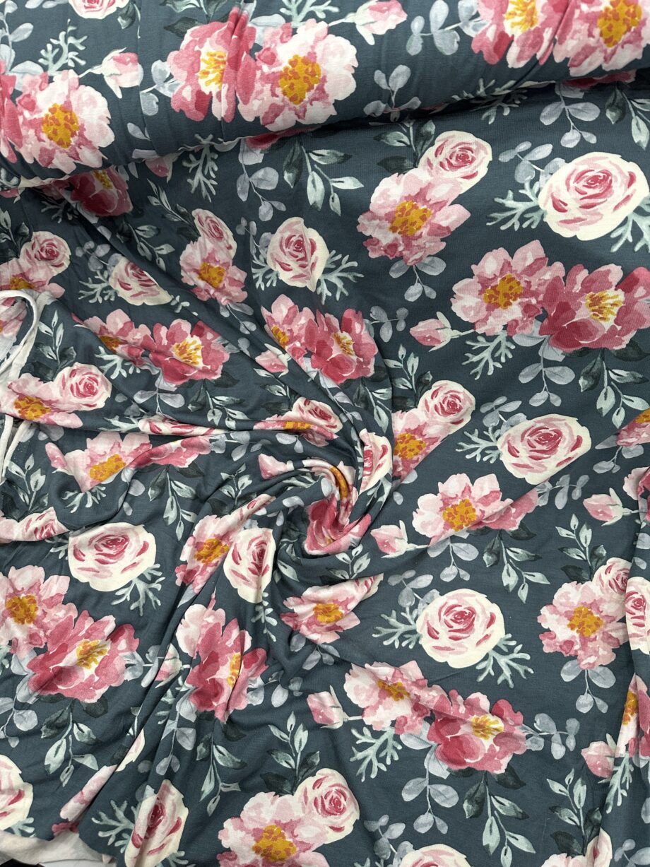 modal spandex floral knit fabric