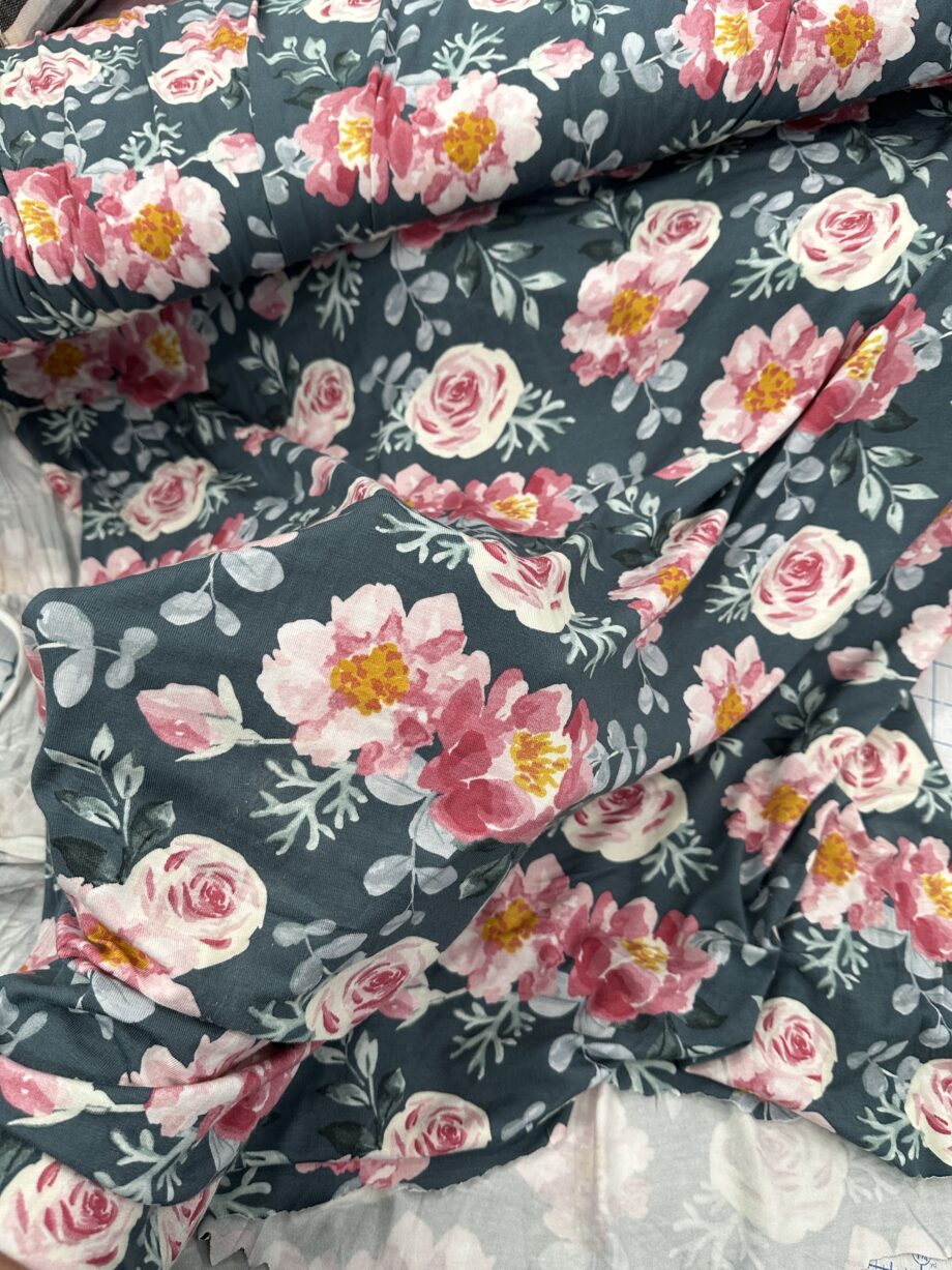 modal spandex floral knit fabric