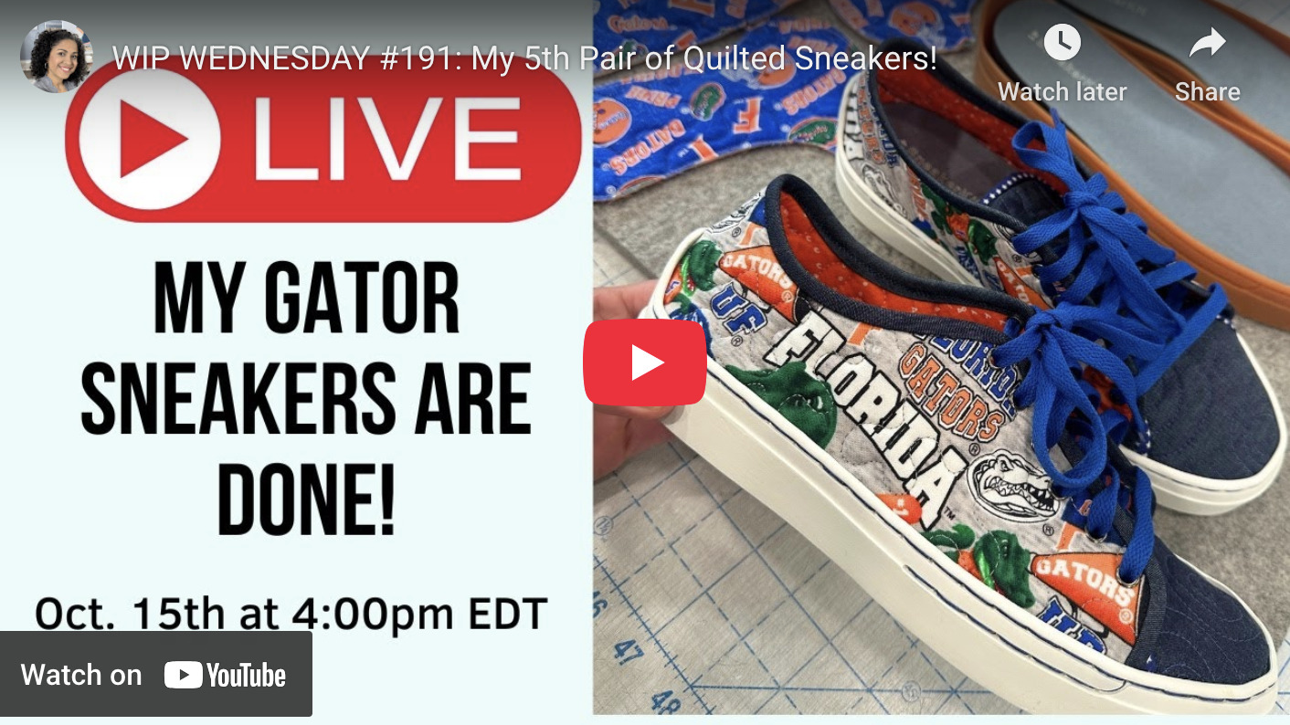 WIP WEDNESDAY #191: My 5th Pair of Quilted Sneakers!