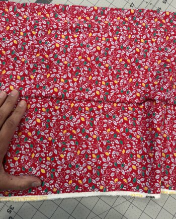 red floral knit fabric