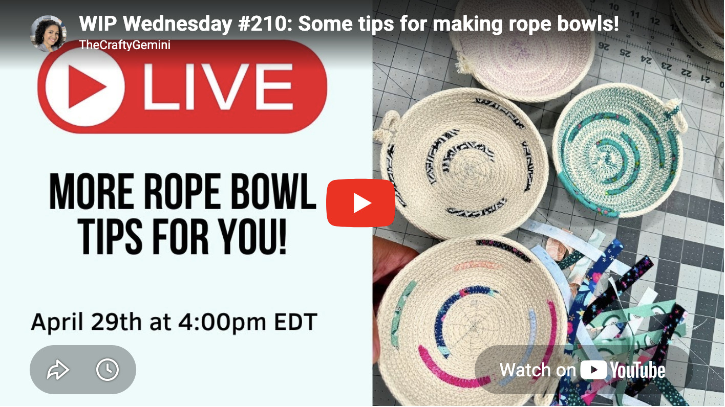 WIP Wednesday #210: Some tips for making rope bowls!