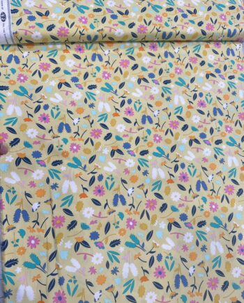 summer side breezy blossoms pineappale SMS-73202 by Art Gallery Fabrics
